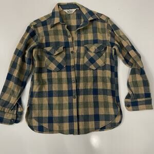Vintage Woolrich Heavy Thick Wool Plaid Shirt Jacket Sz M